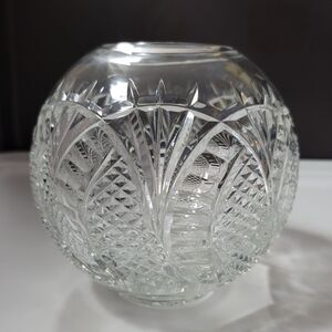 Seahorse By Waterford Crystal Rose Bowl Ball Vase